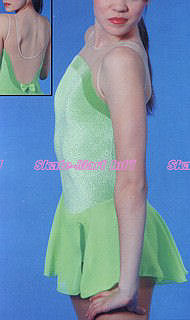LIME STRAPLESS VELVET SKATING DRESS IMAGE