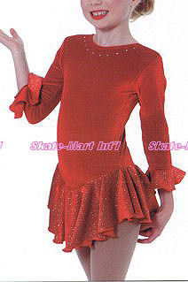 3/4 SLEEVE VELVET SKATING DRESS IMAGE