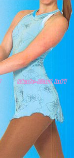 AQUA BLUE BUTTERFLY SKATING DRESS IMAGE