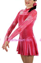 FUCHSIA VELVET SKATING DRESS IMAGE