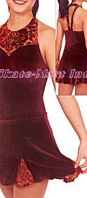 GRENADINE SWEETHEART VELVET SKATING DRESS IMAGE