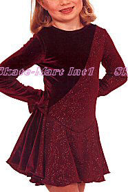 GIRLS AUBERGINE ANGLED SKATING DRESS