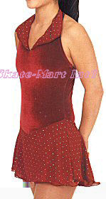 GARNET RED COLLAR SKATING DRESS IMAGE